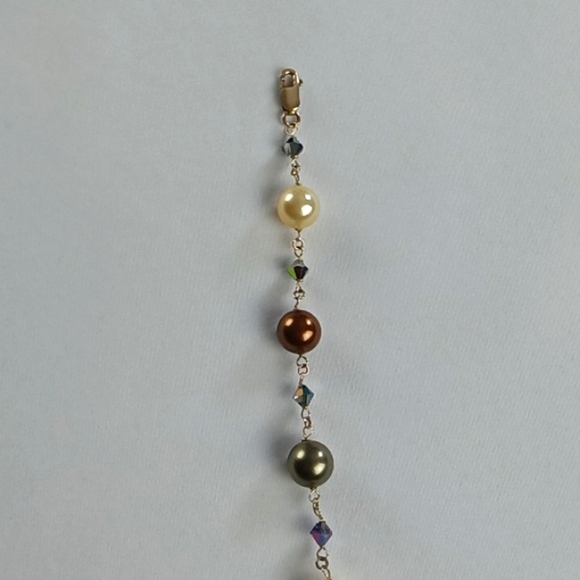 Pearls and Swarovski 14K Gold Filled Bracelet. - Picture 11 of 16